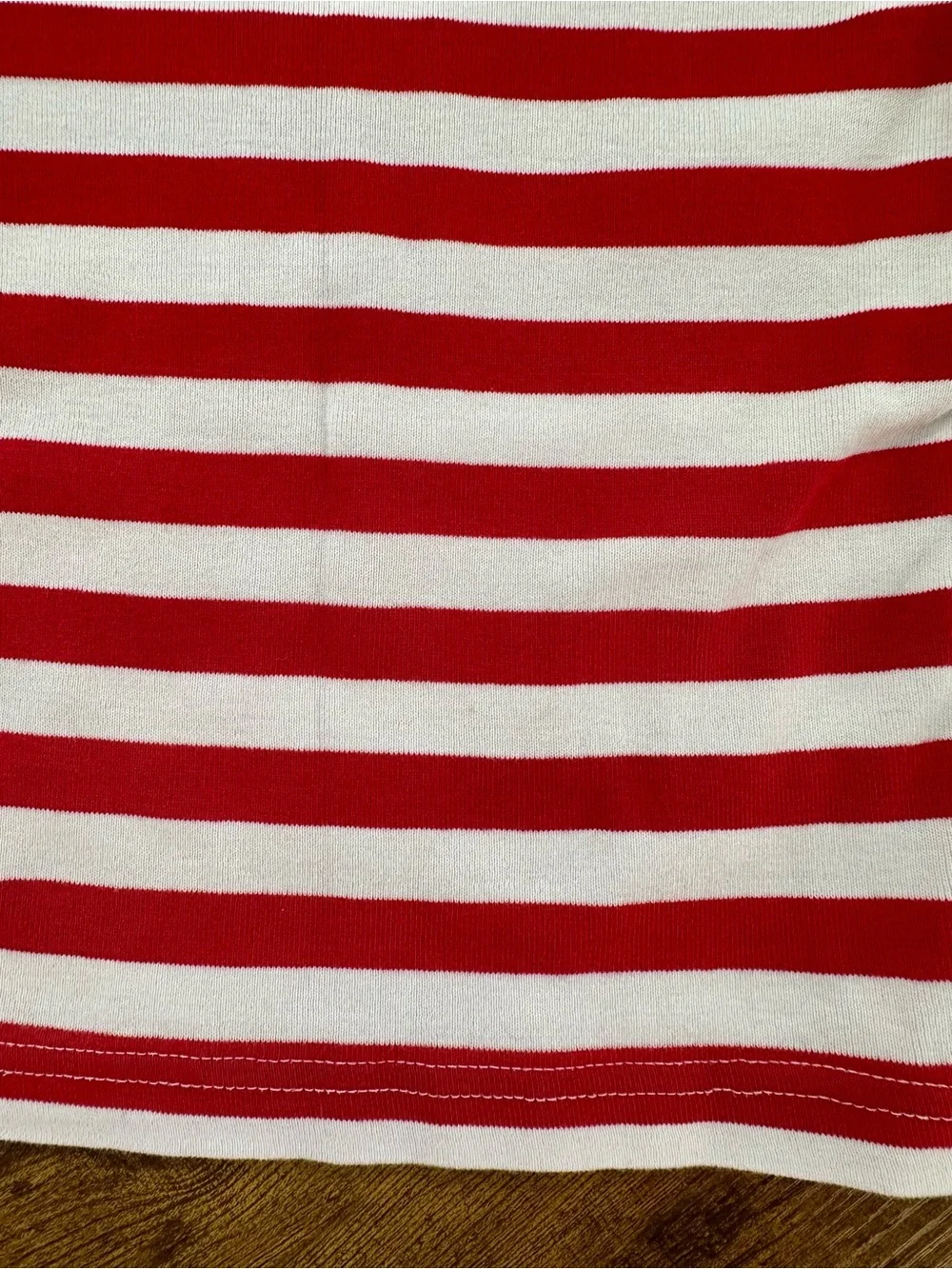 Hanna Andersson Red & White Stripe Pajama Set with Green Trim, 4T